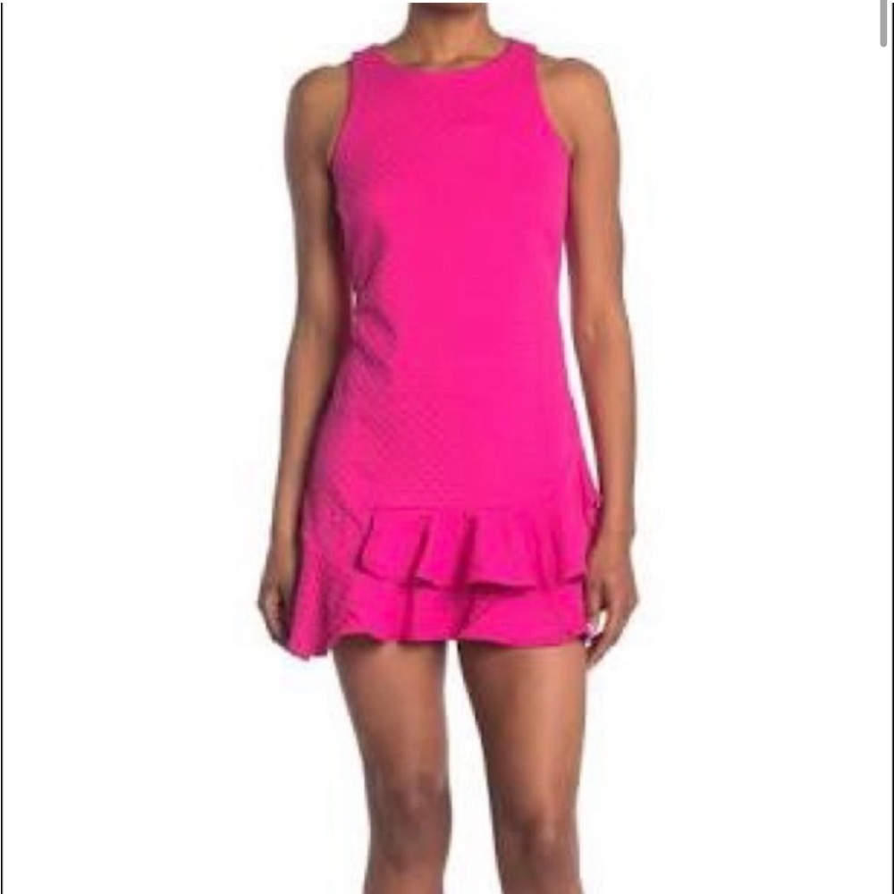Eliza J Bright Pink Quilt Dress